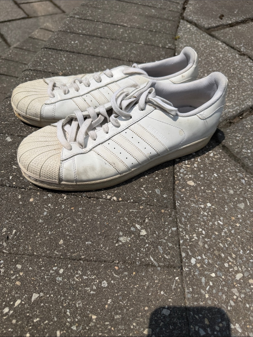 adidas White Low-Top Shell Toe Sneakers